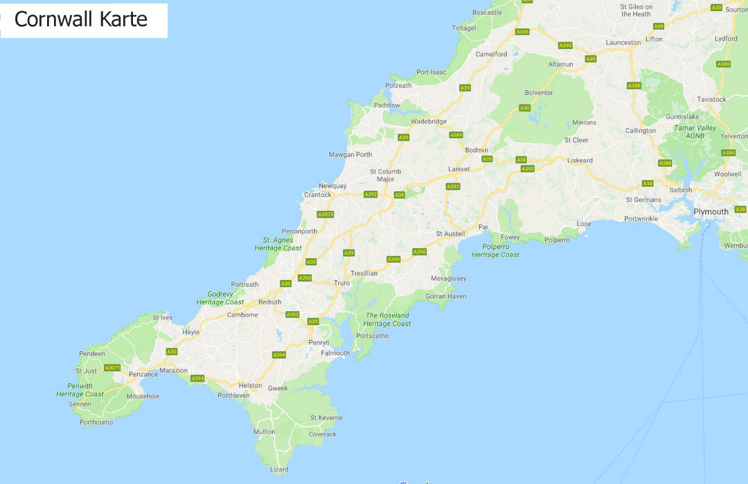 Cornwall Karte 